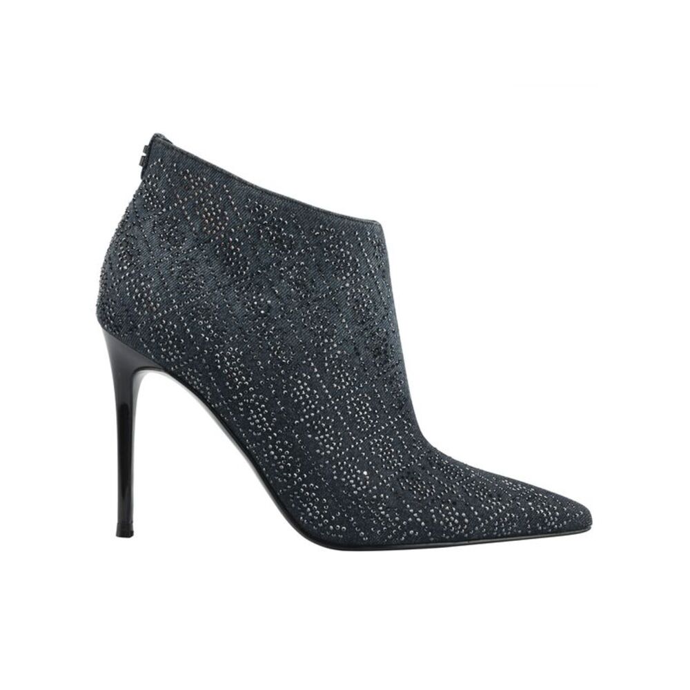GUESS Womens Navy Embellished Comfort Fazzie Pointed Toe Stiletto Booties 11 M